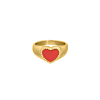 Red Influencer Heart Ring Goudkleurig