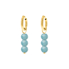 Earrings aqua stones goldplated