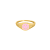 Gouden ringen met roze smiley