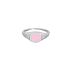 Zilveren ring met roze smiley 