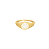 Gouden ring met witte smiley