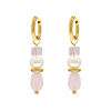 Trendy stone earrings goudkleurig