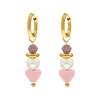 Trendy stone earrings heart goudkleurig