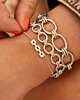 Zilveren armparty met chains