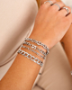 Zilveren armparty met chains