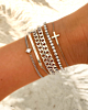 Zilveren armparty met steentjes