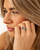 Zilveren birthstone ringen mix met hartjes