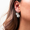 Coin oorbellen met zilveren ear cuffs