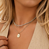 Zilveren necklaceparty met initial ketting