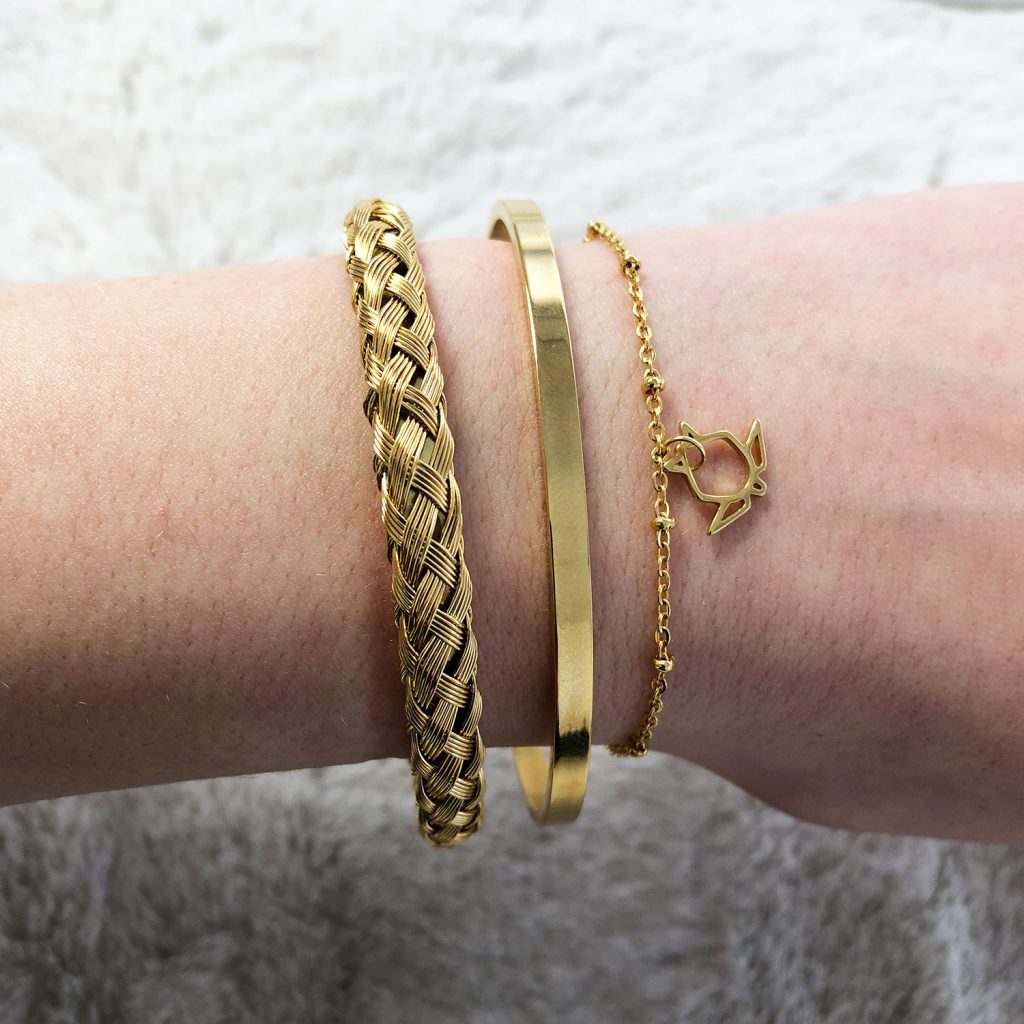 Gouden bangle armparty