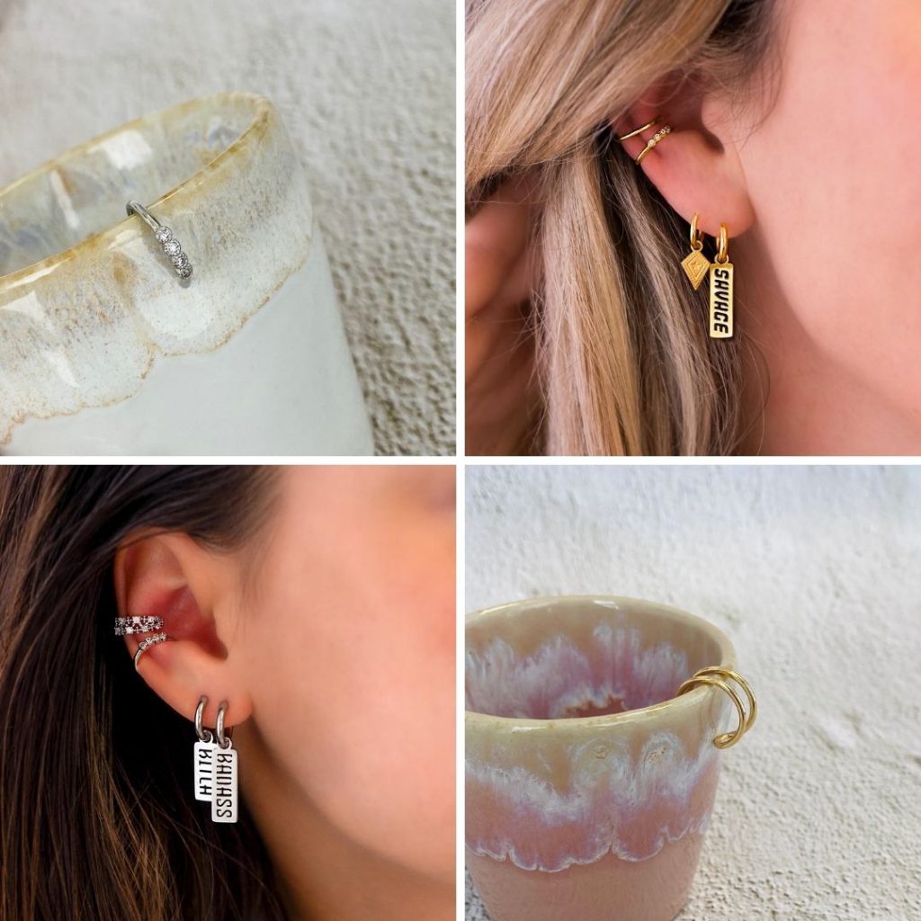 nieuwe ear cuffs goud en zilver