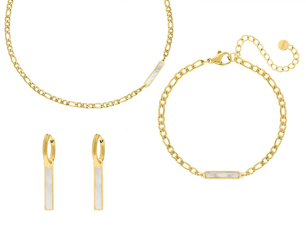 bar parelmoer sieraden set