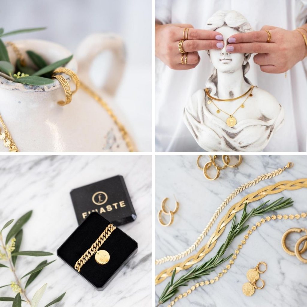 griekse collectie met gouden sieraden